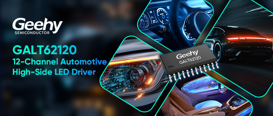 Read more about the article Geehy Officially Releases GALT62120 12-Channel Automotive High-Side LED Driver